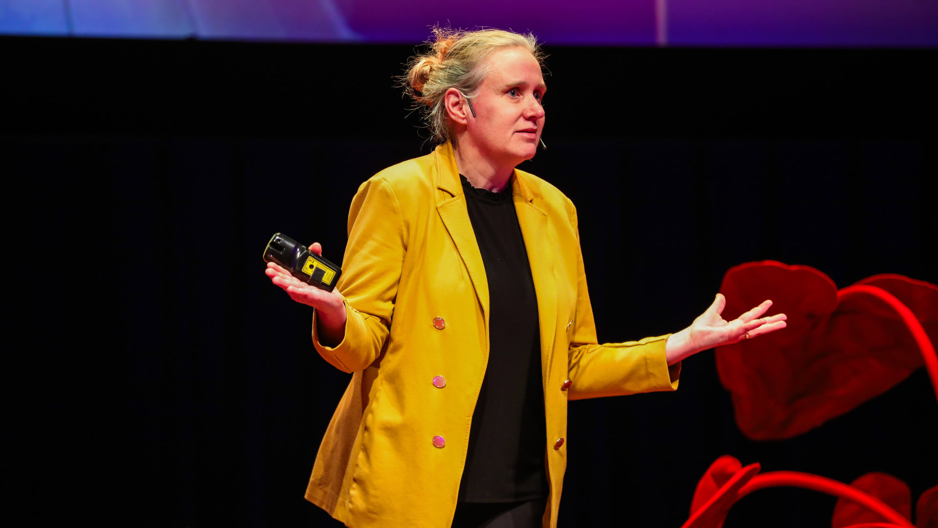 Picture of Mieke De Ketelaere speaking.