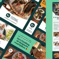 Foodbag website featuring diverse people holding meal boxes, fresh ingredients, and prepared dishes, conveying joy and freshness to promote Foodbag.
