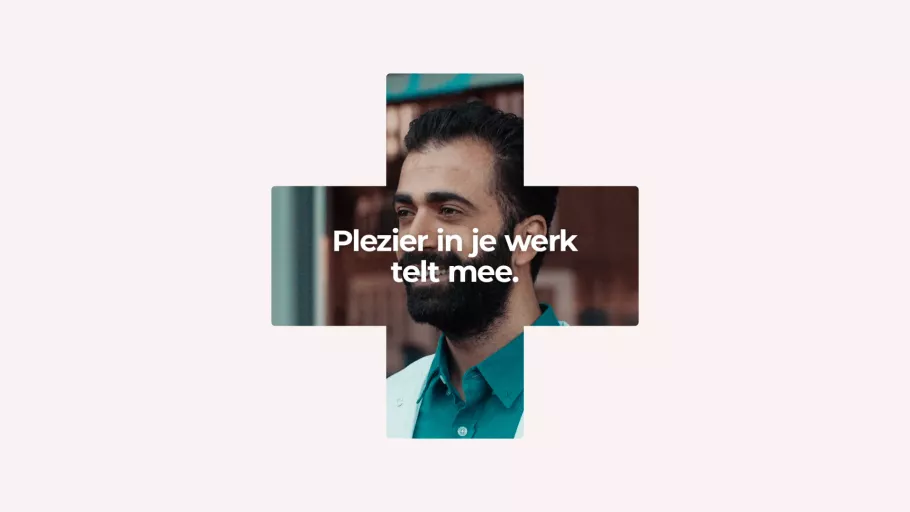 Image from Zilveren Kruis‘ sensitization campaign saying &quot;Fun at work counts&quot;.