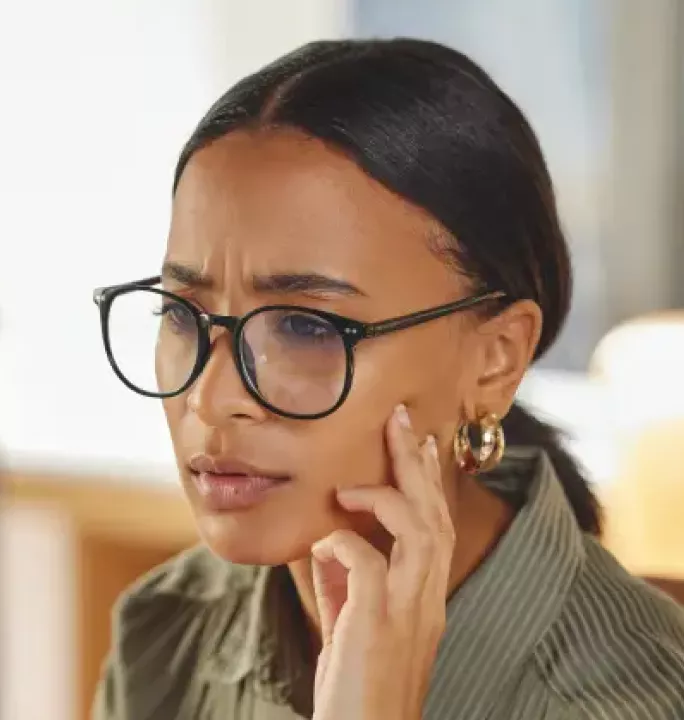 a woman looking confused